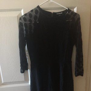 Express Black Polka Dot Dress M